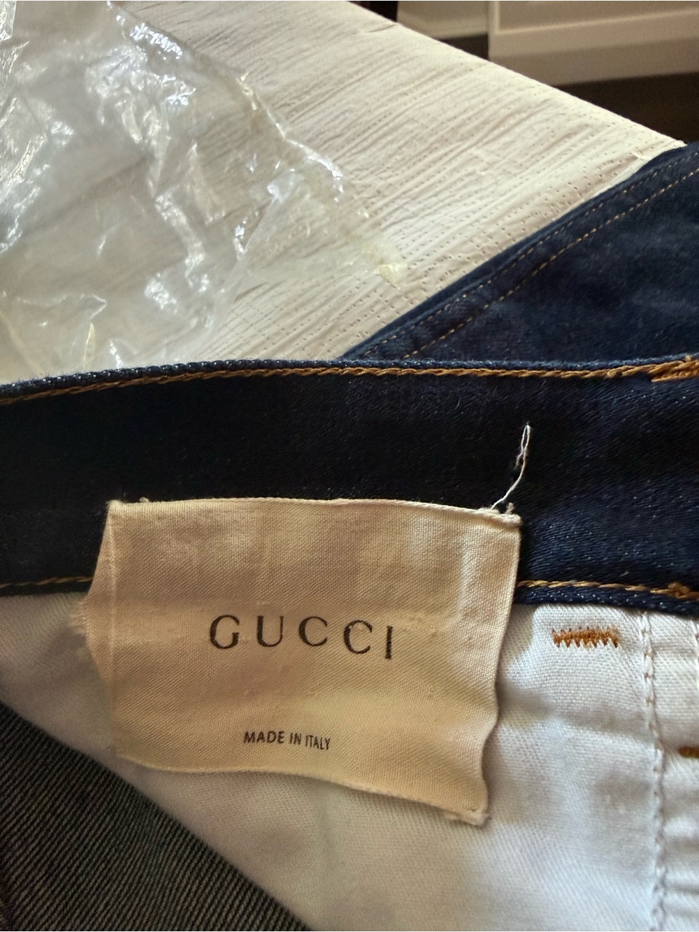 Gucci Men's Dark Blue Embroidered Tiger Jeans - Picture 5 of 5